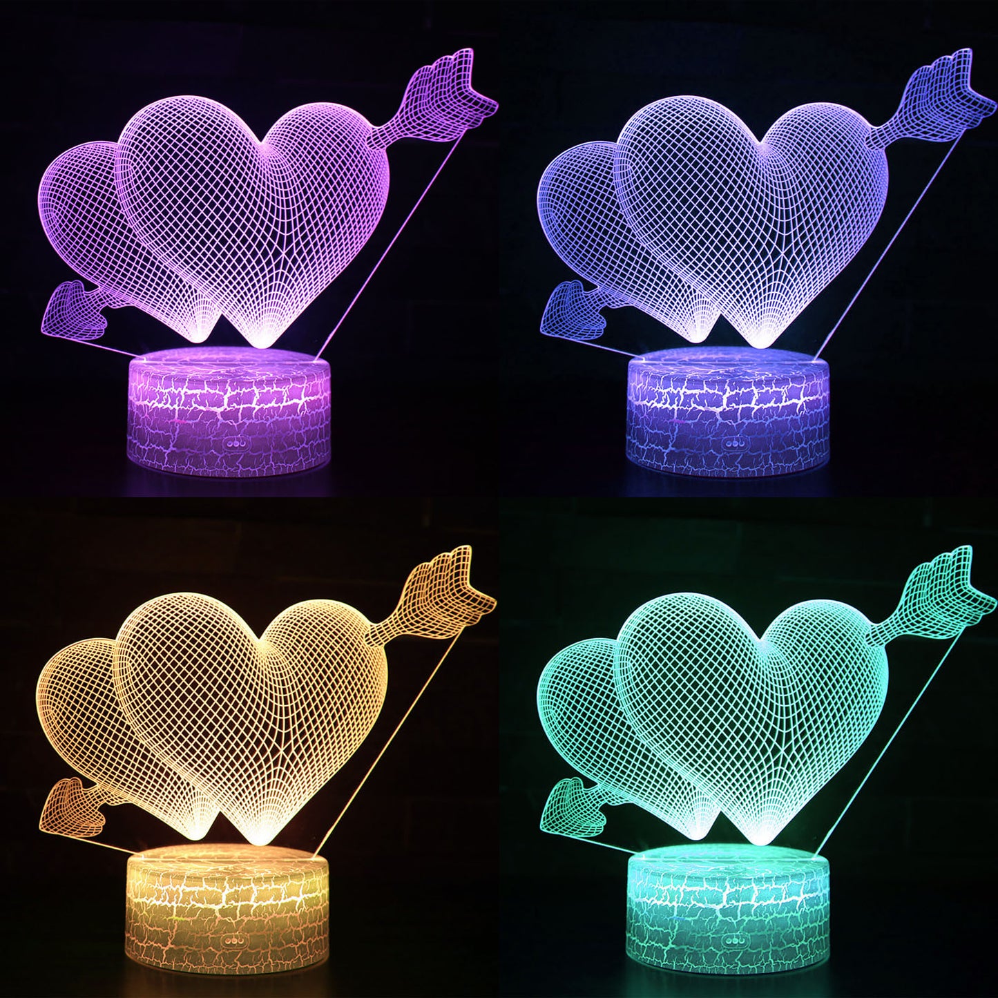 Luminous Love 3D Heart Illusion Lamp