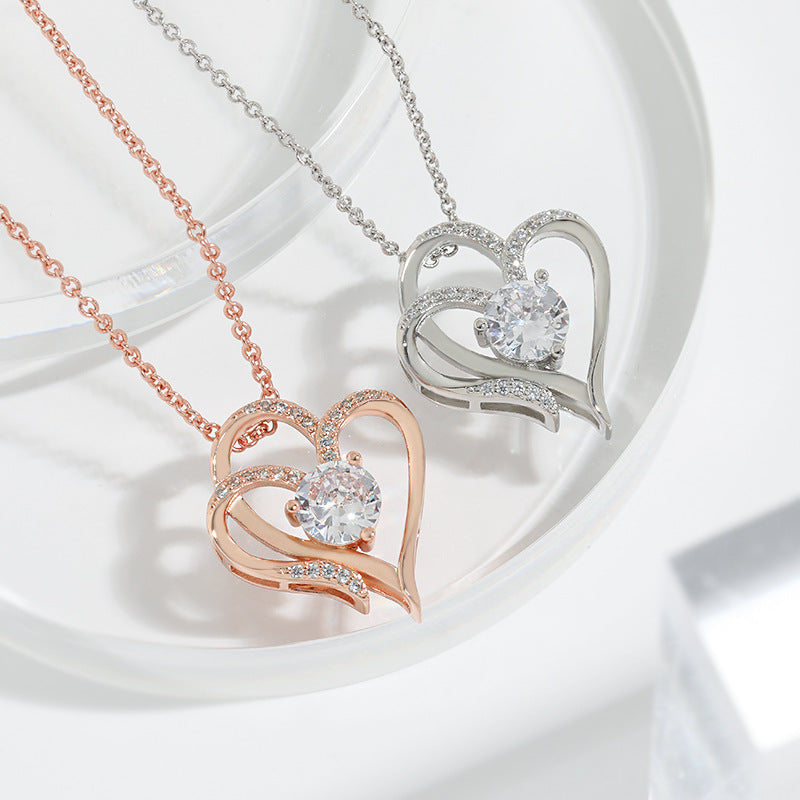 Twin Hearts Diamond Accent Pendant