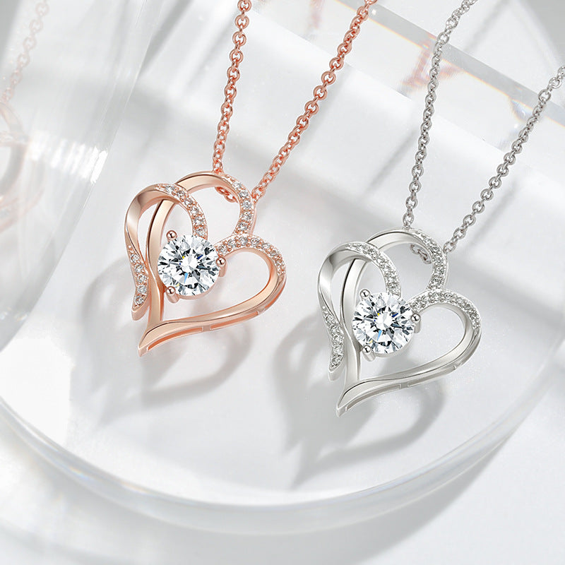 Twin Hearts Diamond Accent Pendant