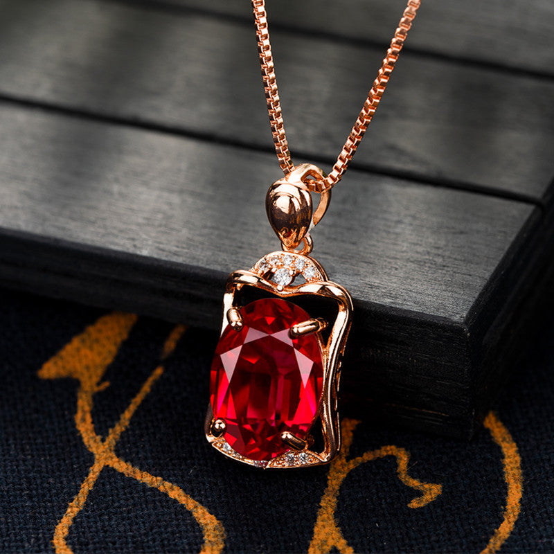 Crimson Elegance Pendant Necklace