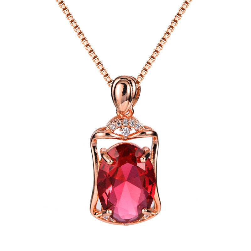 Crimson Elegance Pendant Necklace