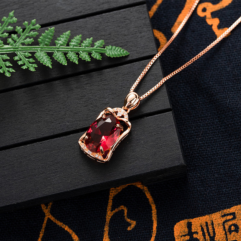 Crimson Elegance Pendant Necklace