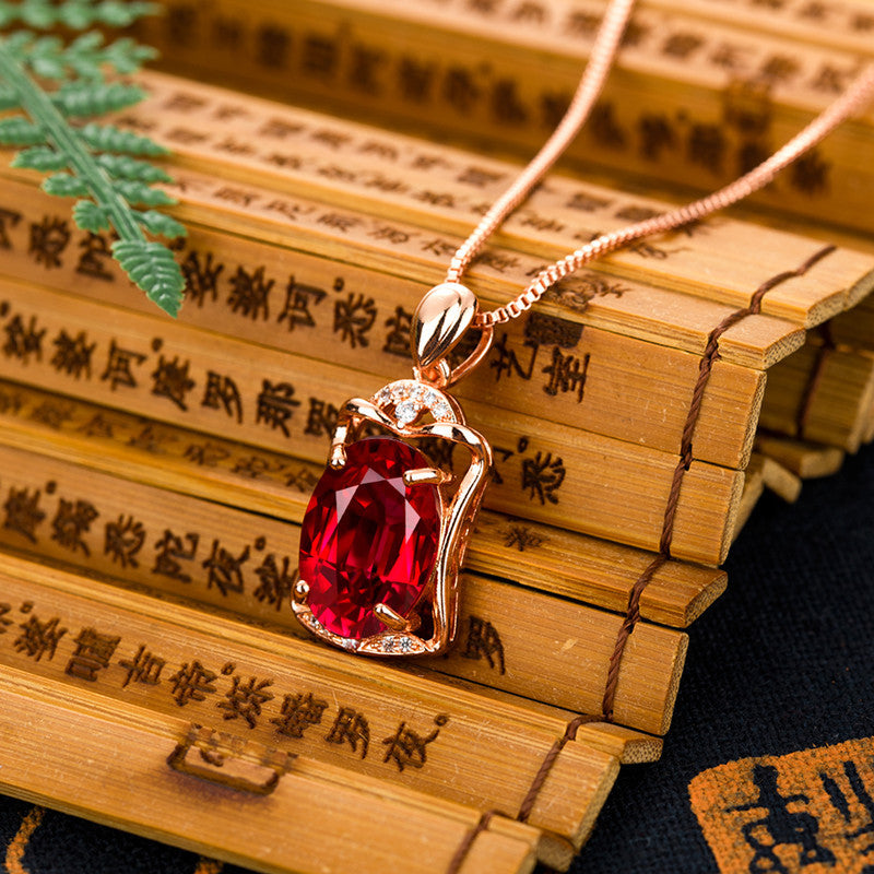 Crimson Elegance Pendant Necklace